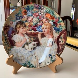 Sandra Kuck The Tea Party collector plate with stand